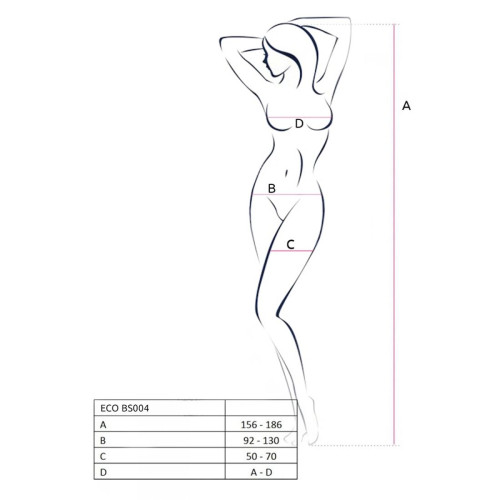 Бодистокинг Passion ECO BS004 red открытый доступ, имитация подвязок, цветочный декор