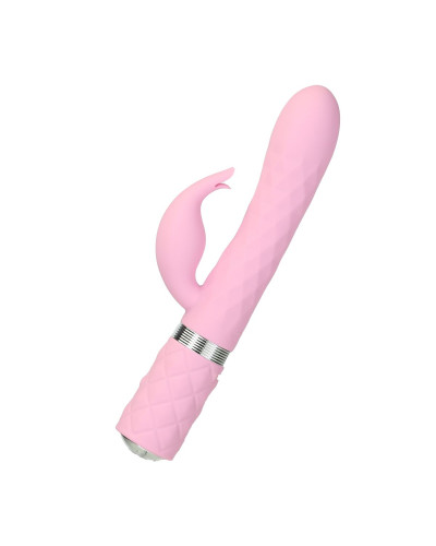 Розкішний кролик з ротацією та вібрацією Pillow Talk Lively Pink, кристал Сваровскі, потрійний відро - Фото №1