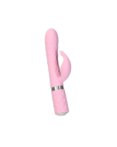 Розкішний кролик з ротацією та вібрацією Pillow Talk Lively Pink, кристал Сваровскі, потрійний відро - Фото №2