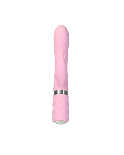 Розкішний кролик з ротацією та вібрацією Pillow Talk Lively Pink, кристал Сваровскі, потрійний відро - Фото №3