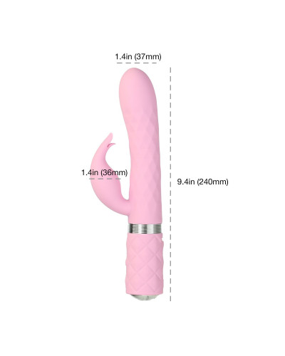 Розкішний кролик з ротацією та вібрацією Pillow Talk Lively Pink, кристал Сваровскі, потрійний відро - Фото №6