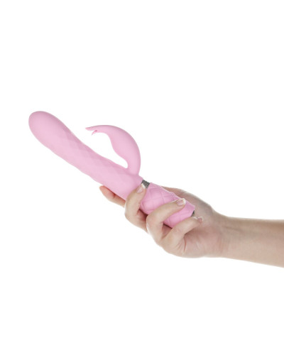 Розкішний кролик з ротацією та вібрацією Pillow Talk Lively Pink, кристал Сваровскі, потрійний відро - Фото №7