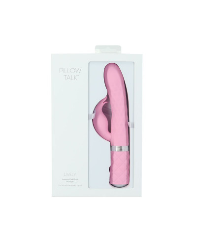 Розкішний кролик з ротацією та вібрацією Pillow Talk Lively Pink, кристал Сваровскі, потрійний відро - Фото №8