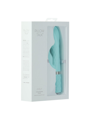 Роскошный кролик с ротацией и вибрацией Pillow Talk Lively, Teal, кристалл Сваровски, тройной отрост - Фото №11