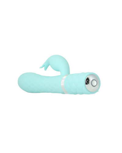Роскошный кролик с ротацией и вибрацией Pillow Talk Lively, Teal, кристалл Сваровски, тройной отрост - Фото №3