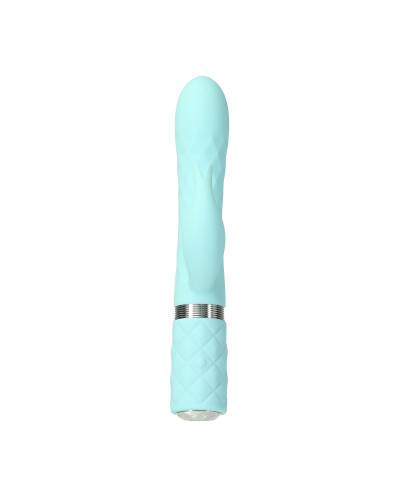 Роскошный кролик с ротацией и вибрацией Pillow Talk Lively, Teal, кристалл Сваровски, тройной отрост - Фото №6