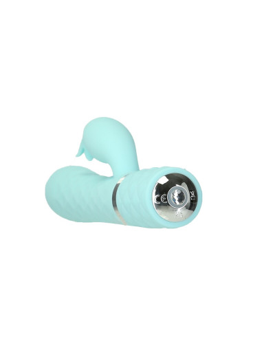 Роскошный кролик с ротацией и вибрацией Pillow Talk Lively, Teal, кристалл Сваровски, тройной отрост - Фото №7