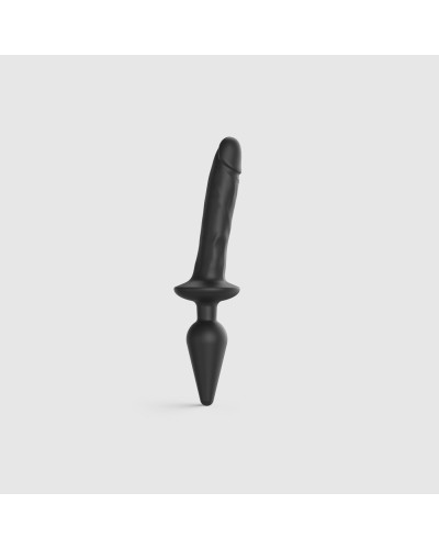 Анальна пробка з дилдо Strap-On-Me SWITCH PLUG-IN REALISTIC DILDO BLACK - L (м'ята упаковка) - Фото №1