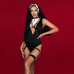 Эротический костюм монашки JSY «Порочная Бернадетт» One Size, Black, боди, подвязки, головной убор - Фото №2