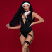 Эротический костюм монашки JSY «Порочная Бернадетт» One Size, Black, боди, подвязки, головной убор - Фото №3