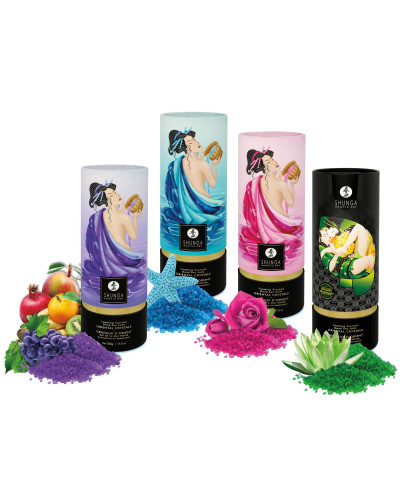 Пінлива сіль для ванни Shunga Dead Sea salt Oriental Crystals — Rose Petal (500 г), сіль Мертвого мо - Фото №6