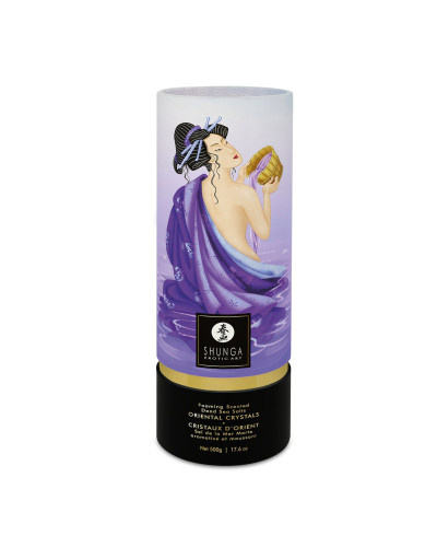 Пінлива сіль для ванни Shunga Dead Sea salt Oriental Crystals — Exotic Fruits (500 г), сіль Мертвого - Фото №1