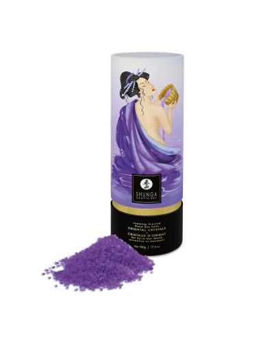 Пінлива сіль для ванни Shunga Dead Sea salt Oriental Crystals — Exotic Fruits (500 г), сіль Мертвого - Фото №2