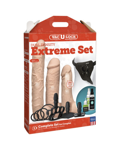 Набор для страпона Doc Johnson Vac-U-Lock Dual Density Extreme Set, диаметр: 7,72 см, 2×6,99 см - Фото №5