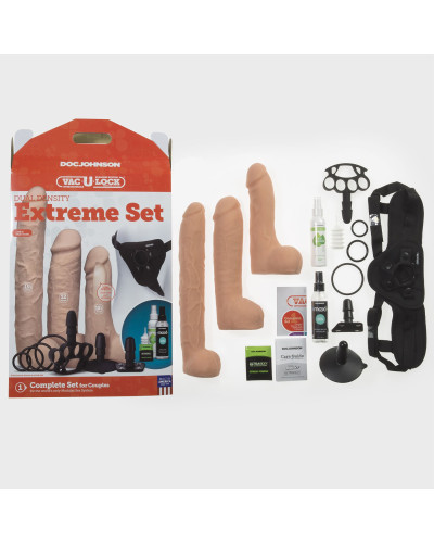 Набор для страпона Doc Johnson Vac-U-Lock Dual Density Extreme Set, диаметр: 7,72 см, 2×6,99 см - Фото №6