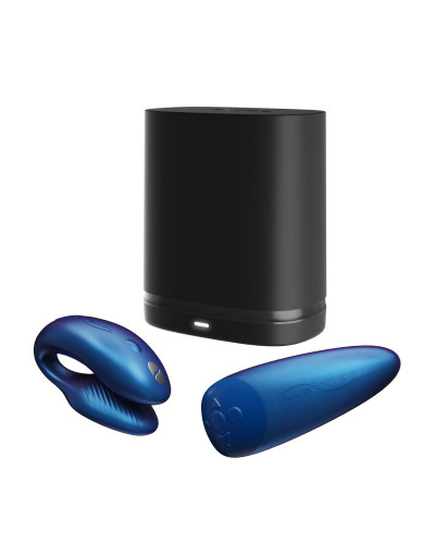 Смарт-вібратор для пар We-Vibe Chorus Cosmic Blue, сенсорне керування вібраціями стисненням пульта - Фото №7