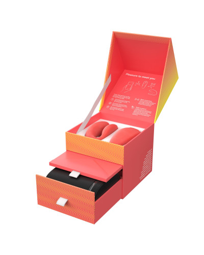 Смарт-вибратор для пар We-Vibe Chorus Crave Coral, сенсорное управление вибрациями сжатием пульта - Фото №8