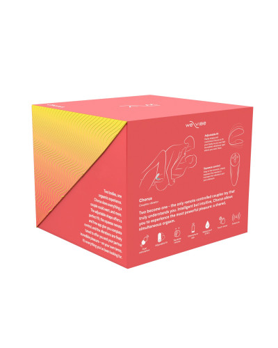 Смарт-вибратор для пар We-Vibe Chorus Crave Coral, сенсорное управление вибрациями сжатием пульта - Фото №10