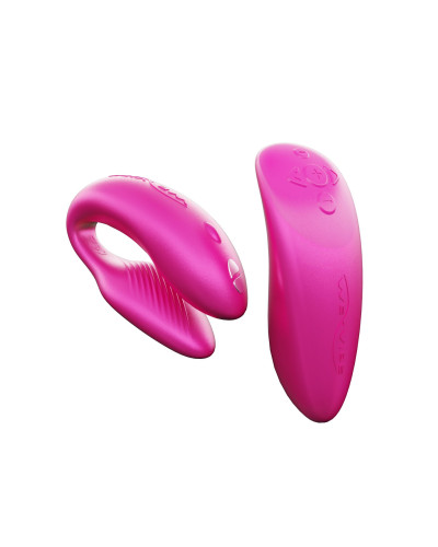 Смарт-вибратор для пар We-Vibe Chorus Cosmic Pink, сенсорное управление вибрациями сжатием пульта - Фото №2