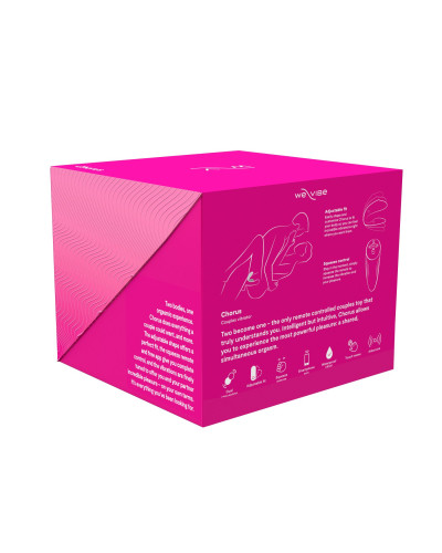 Смарт-вибратор для пар We-Vibe Chorus Cosmic Pink, сенсорное управление вибрациями сжатием пульта - Фото №11