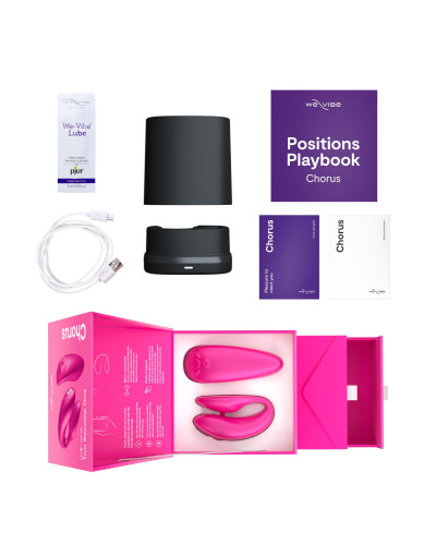 Смарт-вибратор для пар We-Vibe Chorus Cosmic Pink, сенсорное управление вибрациями сжатием пульта - Фото №7