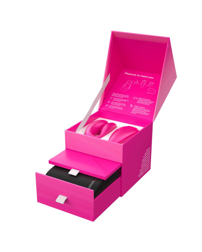 Смарт-вибратор для пар We-Vibe Chorus Cosmic Pink, сенсорное управление вибрациями сжатием пульта - Фото №9