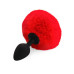 Силиконовая анальная пробка М Art of Sex - Silicone Bunny Tails Butt plug Red, диаметр 3,5 см - Фото №1
