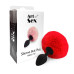 Силиконовая анальная пробка М Art of Sex - Silicone Bunny Tails Butt plug Red, диаметр 3,5 см - Фото №3