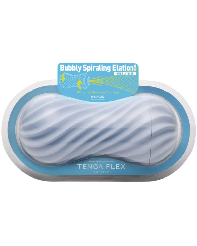 Мастурбатор Tenga FLEX Bubbly Blue зі змінною інтенсивністю, можна скручувати, вакуум - Фото №3