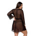 Пеньюар Passion AMBERLY PEIGNOIR 4XL/5XL, black, ажурные декольте и манжеты, широкие рукава - Фото №2