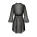 Пеньюар Passion AMBERLY PEIGNOIR 4XL/5XL, black, ажурные декольте и манжеты, широкие рукава - Фото №4