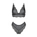 Комплект белья Passion AMBERLY SET 6XL/7XL black, лиф, трусики бразилиана, люрексовая нить - Фото №3