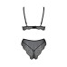 Комплект белья Passion AMBERLY SET 6XL/7XL black, лиф, трусики бразилиана, люрексовая нить - Фото №4