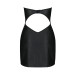 Мінісукня з екошкіри Passion CELINE CHEMISE 6XL/7XL, black, шнурівка, трусики в комплекті - Фото №4
