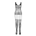 Бодістокінг Passion ECO BS001 One Size black, з доступом, імітація підв’язок, флористичний декор - Фото №3