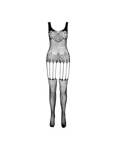 Бодістокінг Passion ECO BS001 One Size white, з доступом, імітація підв’язок, флористичний декор - Фото №3