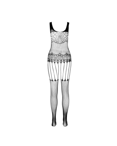 Бодістокінг Passion ECO BS001 One Size white, з доступом, імітація підв’язок, флористичний декор - Фото №4