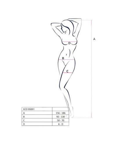 Бодістокінг Passion ECO BS001 One Size white, з доступом, імітація підв’язок, флористичний декор - Фото №5