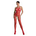 Бодистокинг Passion ECO BS002 red, с доступом, имитация подвязок, абстрактный рисунок - Фото №1
