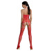 Бодистокинг Passion ECO BS002 red, с доступом, имитация подвязок, абстрактный рисунок - Фото №2