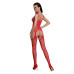 Бодистокинг Passion ECO BS004 red открытый доступ, имитация подвязок, цветочный декор - Фото №2
