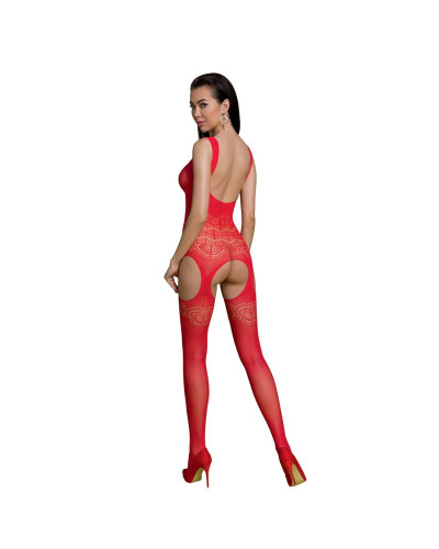 Бодистокинг Passion ECO BS005 red, плотный, открытый доступ, имитация подвязок - Фото №2