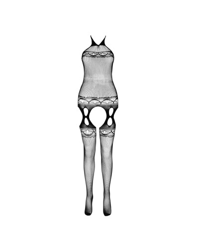 Бодистокинг Passion ECO BS006 white, с доступом, халтер, имитация подвязок - Фото №3