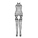 Бодистокинг Passion ECO BS006 white, с доступом, халтер, имитация подвязок - Фото №3