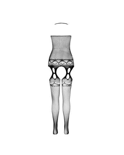 Бодистокинг Passion ECO BS006 white, с доступом, халтер, имитация подвязок - Фото №4