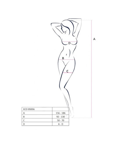 Бодистокинг Passion ECO BS006 white, с доступом, халтер, имитация подвязок - Фото №5
