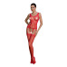 Бодистокинг Passion ECO BS007 red, с доступом, силуэтный рисунок, имитация подвязок - Фото №1