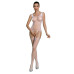 Бодистокинг Passion ECO BS007 white, с доступом, силуэтный рисунок, имитация подвязок - Фото №1
