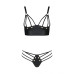 Комплект з екошкіри Passion MALWIA BIKINI 4XL/5XL black, з люверсами та ремінцями, бра, трусики - Фото №3