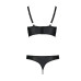 Комплект з екошкіри Passion MALWIA BIKINI 4XL/5XL black, з люверсами та ремінцями, бра, трусики - Фото №4